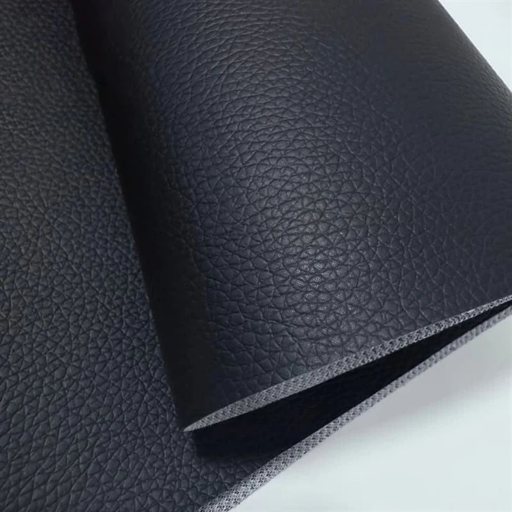 Black PVC Faux Lining Leather factory